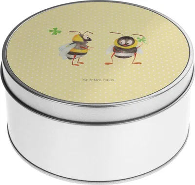 Produktbild von Mr. & Mrs. Panda Dose Hummeln Kleeblatt - Gelb Pastell - Geschenk, Biene, Vorratsdosen, Hummel, Keksdose, glücklich sein, Werden, Spruch Positiv, Gute Laune, Deko