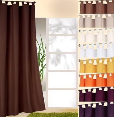 Produktbild von heimtexland ® Schlaufenschal inkl. Kräuselband blickdicht Gardine Vorhang Dekoschal Uni Typ117 schoko Höhe 245 cm x Breite 140 cm
