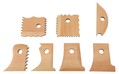 Produktbild von 7-teiliges Töpferwerkzeug-Set aus Buchenholz