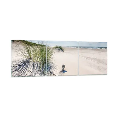 Produktbild von Bilder auf glas - 3 Teile - Mrzezyno Strand Meer - 150x50cm - Glasbilder - Wandbilder - Bilder - zum Aufhängen bereit - Wanddekoration aus Glas - Glas Bilder - Wandbild auf Glas - GCA150x50-4281