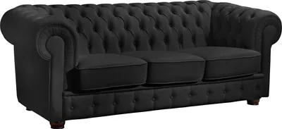 Produktbild von Max Winzer Sofa 3-Sitzer Bridgeport - Kunstleder schwarz - Maße: 200 x 98 x 76 cm