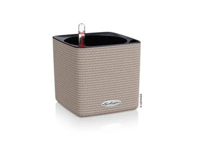 Obrázek produktu pro LECHUZA CUBE Color 16, Květináč, Volně stojící, Recyklovaný plast, Hnědá, Písková, Čtverec, Vnitřní