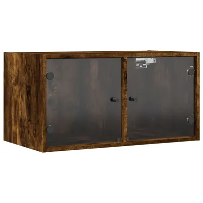 Immagine prodotto di Mobile a Muro con Ante in Vetro Rovere Fumo 68,5x37x35 cm