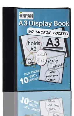 Imagen del producto de Cuaderno de anillas A3, con 4 anillas, 10 fundas, color , para documentos y presentaciones