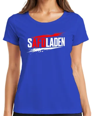 Produktbild von SAFDLADEN AfD Kritik Politik Satire Lustig Statement Sarkasmus Rot Damen T-Shirt, Blau, L
