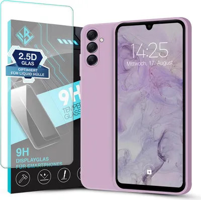 Produktbild von Hülle für Samsung Galaxy A13 5G mit 9H Displayglas Displayschutz Case Cover Bumper Smartphone Softgrip Schutzhülle Farbe: Lila