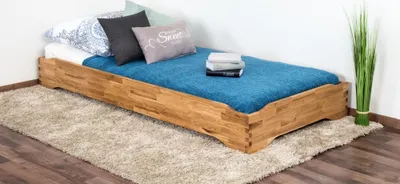 Produktbild von Einzelbett / Stapelbett Wooden Nature 424, Eiche massiv Natur geölt - 90 x 200 cm (B x L)
