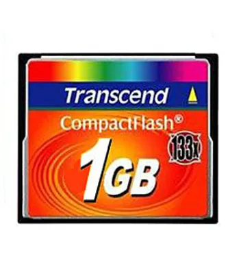 Produktbild von Transcend 1 GB CF 133x, 1 GB, Kompaktflash, MLC, 50 MB/s, 20 MB/s, Schwarz