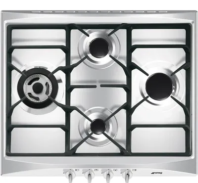 Produktbild von Smeg Cucina SR264XGH2 Kochfeld Schwarz, Silber Integriert 60 cm Gaskochfeld 4 Zone(n)