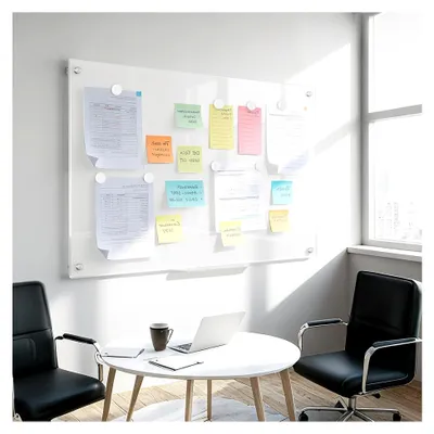 Produktbild von Glas-Whiteboard, trocken abwischbar, magnetisch, gehärtetes Glas, 61 x 45,7 cm, ultraweiß