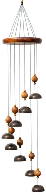 Produktbild von CIM Klangspiel - Spiral Klangschalen - Windspiel Gesamtlänge: 76cm - inkl. S-Haken Aufhängung - wetterfeste Dekoration