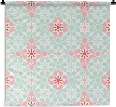 Produktbild von MuchoWow® Wandteppich Wandbehang Blumen - Sterne - Winter - Design 60x60 cm Tapisserie Dekoration Wandtuch - Dekorationen - Wand Decke