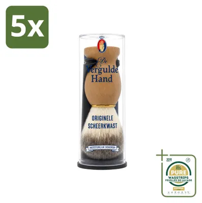 Productafbeelding van 5 x Scheerkwast "De Vergulde Hand" met houder - Verpakking met 5 stuks