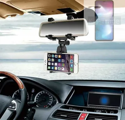 Produktbild von K-S-Trade Smartphone Halterung kompatibel mit Xiaomi Redmi 9 Activ Rückspiegel Halterung schwarz Auto Halterung KFZ Halter