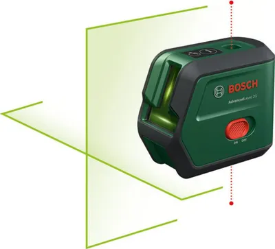 Produktbild von Bosch AdvancedLevel 2G, 15 m, 0,4 mm/m, 4°, Rot, Bezugspegel, Schwarz, Grün