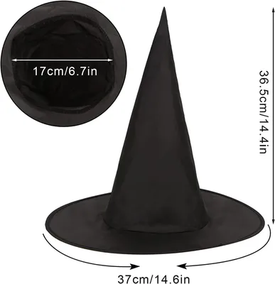 Produktbild von Hexenhut für Kinder, faltbar, Schwarz, Halloween-Zubehör, 2 Stück