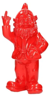 Produktbild von Stoobz design Gartenzwerg - rot - Mittelfinger - 30 cm