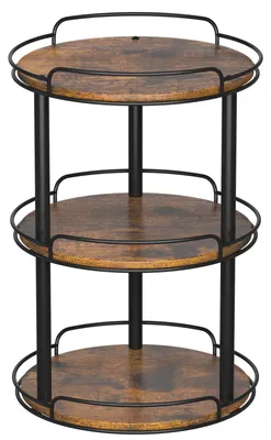 Produktbild von Drehbarer Gewürzständer aus Holz, 3 Etagen, für Küche, Tisch, Arbeitsplatte, Speisekammer, Badezimmer, 30,5 cm