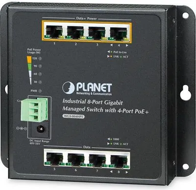 Immagine prodotto di PLANET WGS-4215-8T PLANET Industrial 8-Port 10/100/1000T Wall-mount Managed Switch, (-40~75 degrees C)