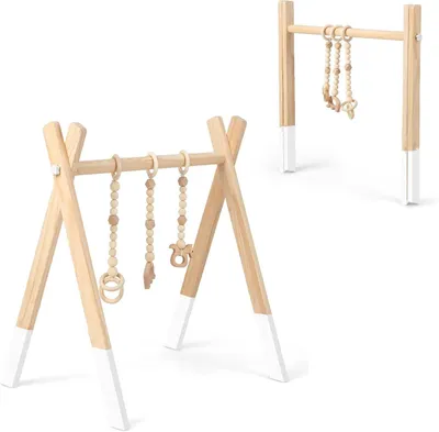 Productafbeelding van Opvouwbare houten speelboog voor baby's vanaf 3 maanden, wit