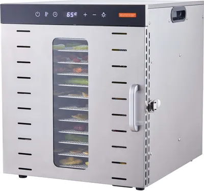 Zdjęcie produktu dla SucceBuy dehydrator z 10 tacami, stal nierdzewna, 1000 W, do suszenia mięsa i owoców