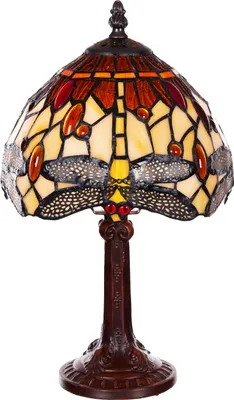 Produktbild von Birendy Tischlampe Tiffany Libelle groß Tiff157 Motiv Lampe Dekorationslampe