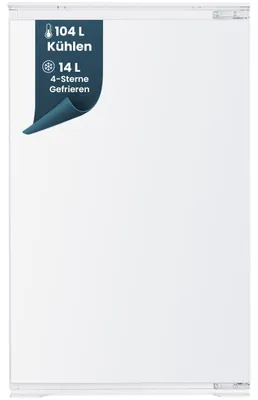 Produktbild von homeX CFB1181E Einbaukühlschrank mit Gefrierfach, 88cm Nische - 118 Liter, Schlepptürtechnik, LED-Beleuchtung, 37 dB