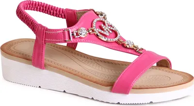 Produktbild von topschuhe24 3003 Damen Riemchen Sandalen Glitzer Sandaletten , Farbe:Pink, Größe:36 EU