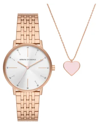Productafbeelding van Armani Exchange dameshorloge, rosé goud, model AX7145SET