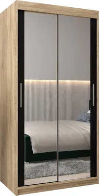 Produktbild von Kleiderschrank, Schiebetürenschrank Schlafzimmer, Schrank mit Spiegel TOKYO 3 100 cm