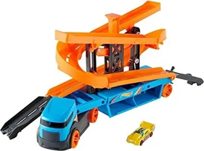 Immagine prodotto di Hot Wheels Mega Action Transporter per 20 macchinine 1:64, incl. 1 macchinina