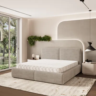 Produktbild von Masseno Polsterbett FELURO 160x200 cm, Polsterbett mit Bettkästen -Beige, POSO 02