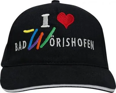 Produktbild von Baseballcap mit Einstickung - I love Bad Wörishofen - 68548 schwarz