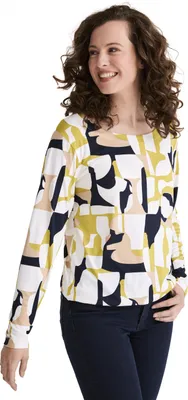 Produktbild von Stooker Women MARIE PRINT Damen Shirt 3/4-Arm Regular Fit 44/46 green abstract
