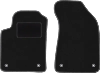 Produktbild von Velours-Fußmatten Vorne passend für Lancia Delta III (Schrägheck, Bj. 2008-2014) –  schwarz, passgenau, mit Befestigungen set 2 Stk. - STANDARD