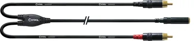 Produktbild von Cordial Y-Stereokabel CFY 0,3 YCC, 0,3 Meter, Schwarz, Klinke 3,5 Stereo auf 2x Cinch