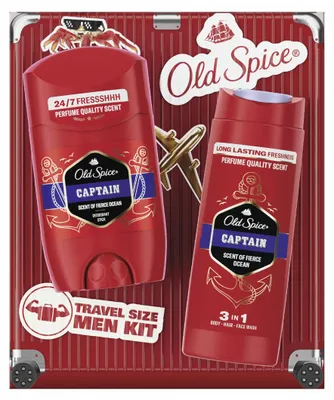 Obrázok produktu pre Darčeková sada Old Spice, cestovná sada: deodorančný stick Captain 50 ml a sprchový gél 90 ml
