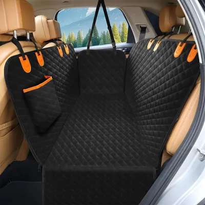 Image de Omgoods - Housse de siège de voiture imperméable pour chiens, avec deux compartiments