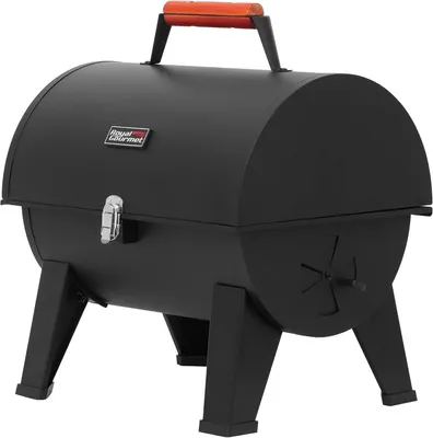 Image de Barbecue au charbon portable, 48 cm, pliable avec poignée en bois, idéal pour le camping et les pique-niques