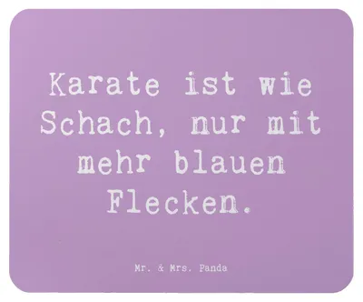 Produktbild von Mr. & Mrs. Panda Mauspad Spruch Karate Schach - Lavendeltraum - Geschenk, Humor, pc, laptop, Teamsport, Sportart, Mouse Pad, Präzision, Mousepad, Kampfkunstphilosophie