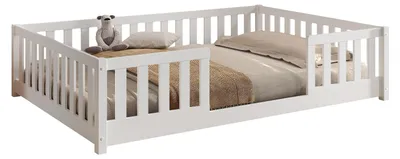 Produktbild von Kinderbett >Dallas< Rausfallschutz, Weiß, Kiefer massiv - 210x66x147cm (BxHxT)
