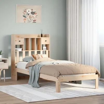 Produktbild von Maison Exclusive - Massivholzbett mit Regal ohne Matratze 90x200 cm Kiefer
