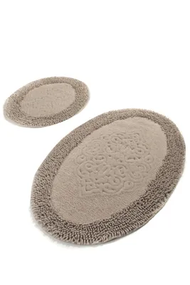 Produktbild von Mijolnir, Piante Oval - Beige, Badematten, Mehrfarbig, Baumwolle, 60 x 100 cm