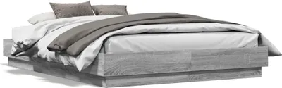 Obrázek produktu pro vidaXL Postel Grey Sonoma 135x190 cm Dřevěný materiál