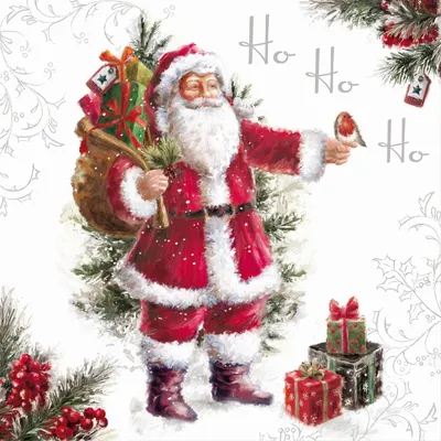 Produktbild von 20 Servietten HoHoHo - Prächtiger Weihnachtsmann 33x33cm