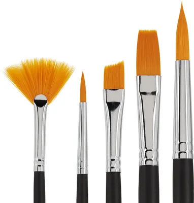 Produktbild von VBS Pinselsortiment BASIC 5er Set Pinselset Malpinsel 5 Stück für Künstler