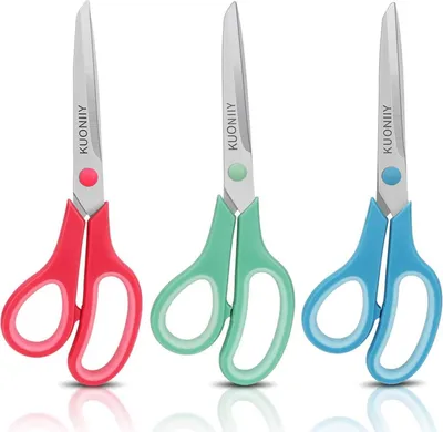 Produktbild von KUONIIY Titan Scheren Set, 3er Pack, 20,3 cm, Rot Grün Blau