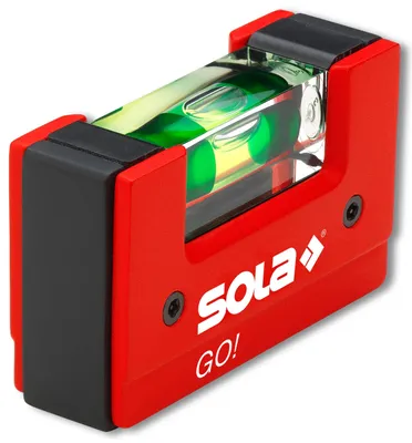 Obrázek produktu pro Sola GO! - Mini vodováha z plastu vyztuženého skleněnými vlákny - malá vodováha Sola pro elektrikáře - malá kapesní vodováha