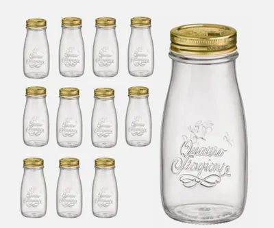 Produktbild von BORMIOLI Quattro Stagioni / 12 x 400ml Set Flasche mit Deckel gold 56mm _58295
