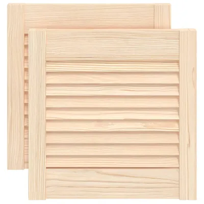Produktbild von vidaXL Schranktüren Lamellen-Design 2 Stk. 39,5x39,4cm Massivholz